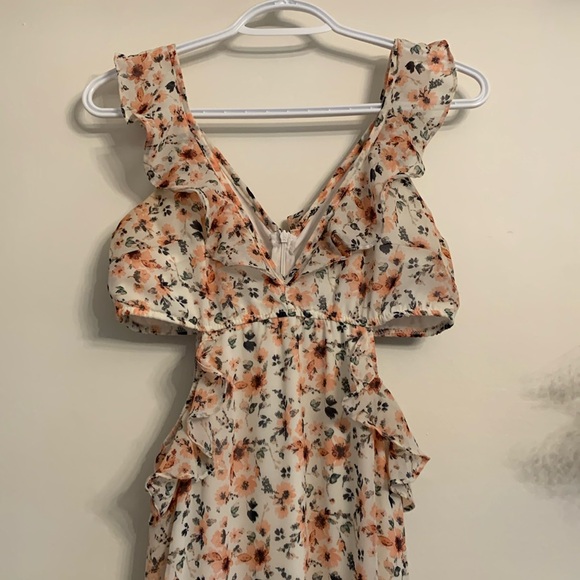 Altar'd State Floral Maxi Dress with Cutouts and Side Slits - Picture 2 of 4